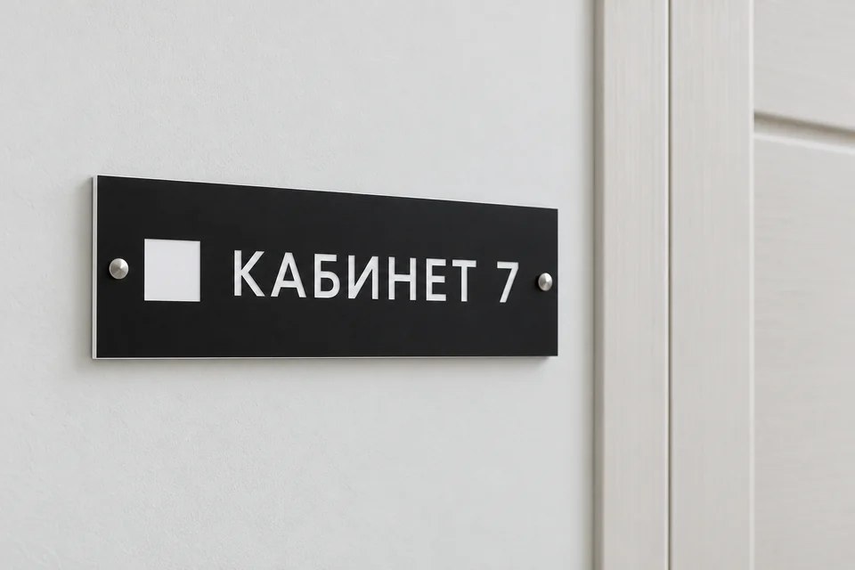 Таблички из двухслойного пластика — визуализация